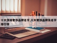 十大顶级奢侈品牌名字,十大奢侈品牌及名字排行榜
