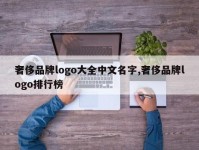 奢侈品牌logo大全中文名字,奢侈品牌logo排行榜