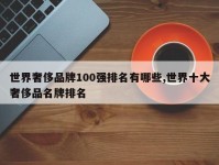 世界奢侈品牌100强排名有哪些,世界十大奢侈品名牌排名
