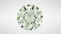 A 2.42 ct green diamond treated by radioactive salts. A 2.42 ct green diamond treated by radioactive salts.