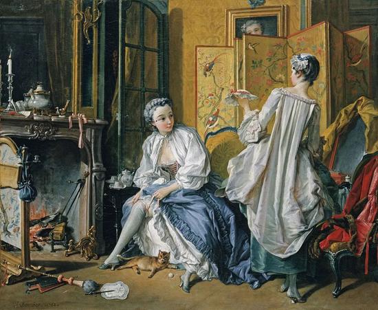François Boucher《La Toilette》(1742)展示的中式屏风